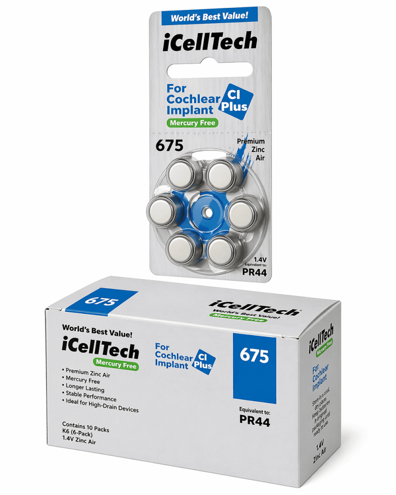 675CI Implant (6άδα) Zinc Air Battery iCelltech