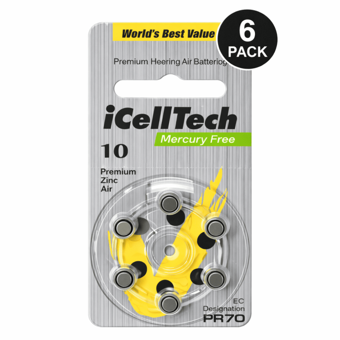 10DS (6άδα) Zinc Air Battery iCelltech